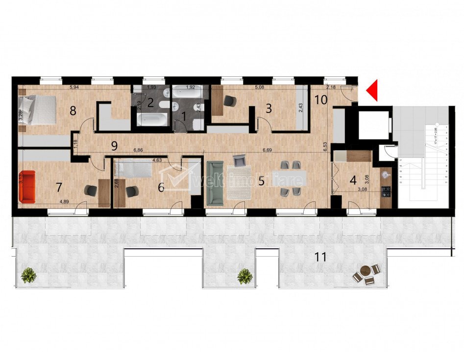 Apartament 5 camere+terasa, de vanzare, in Zorilor