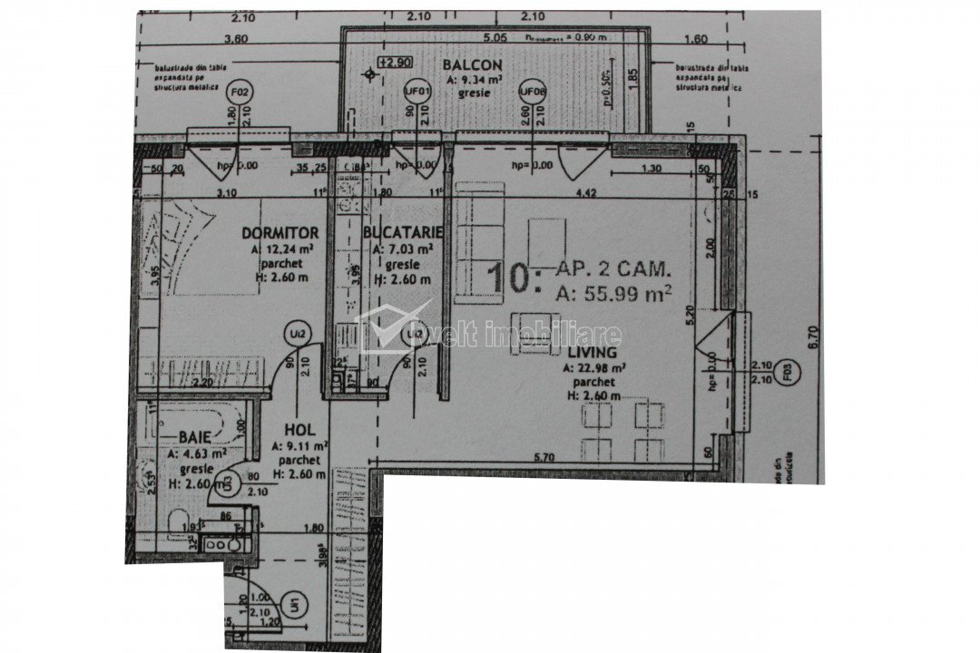 Borhanci | 2 camere decomandat | etaj 1 | 56 mp + balcon 