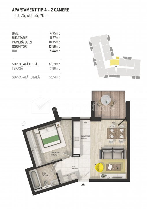Apartament de 2 camere, complex rezidential de lux, zona semicentrala