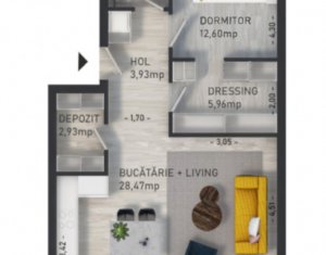 Apartament 2 camere | 64 mp | Baciu | zona Regal