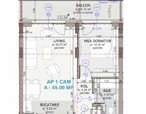 Appartement 2 chambres à vendre dans Floresti