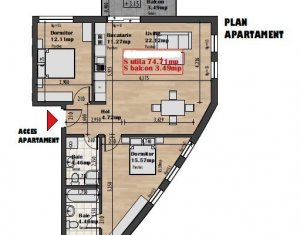 Apartment 3 rooms for sale in Cluj-napoca, zone Iris
