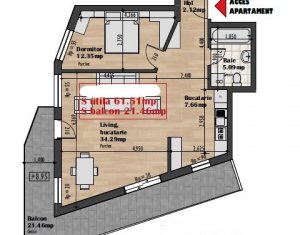 Appartement 2 chambres à vendre dans Cluj-napoca, zone Iris