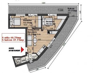 Appartement 2 chambres à vendre dans Cluj-napoca, zone Iris
