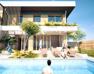 NOU. De vanzare, vila cu piscina construita dupa norme nZEB si teren generos.