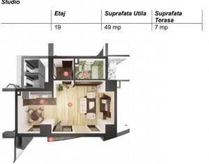 Apartament semifinisat, 49mp, balcon, zona Calea Floresti