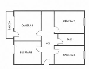 Apartament cu 3 camere, decomandat, Manastur, 65mp